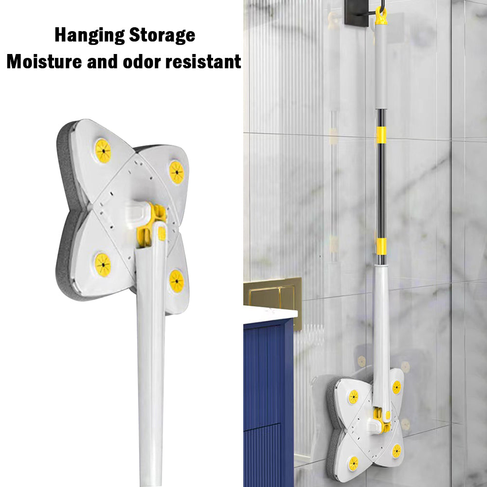 Rotatable 4 leaf twist mop